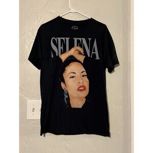 Selena Shirt Womens Medium Short Sleeve Black